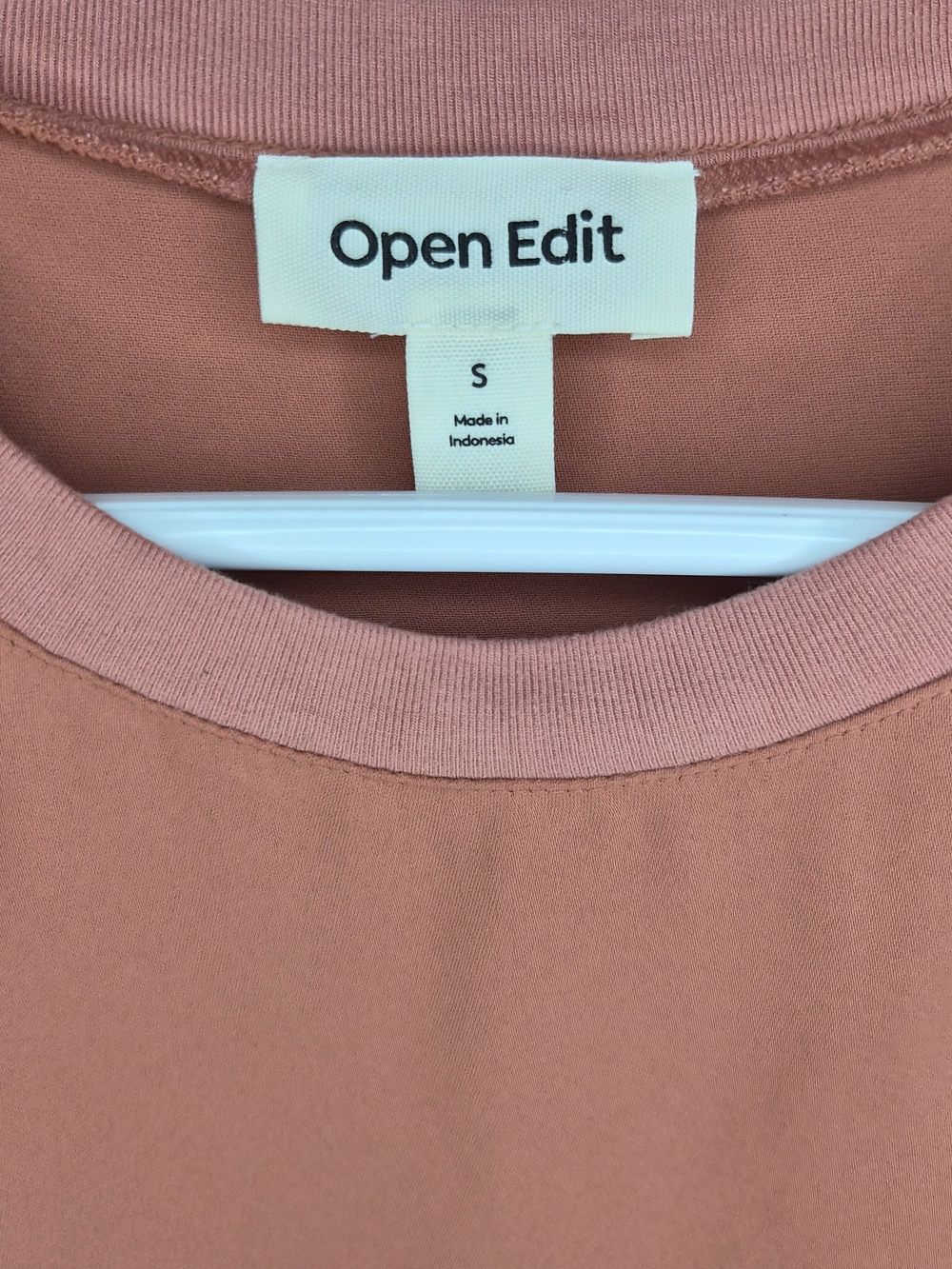 Open Edit Matte Satin Tee Color Rust Redwood Boxy Cropped Profile Size Small - Picture 4 of 7